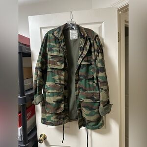 Men's Camouflage Field Jacket - Green Camo heavy coat warm winter good condition